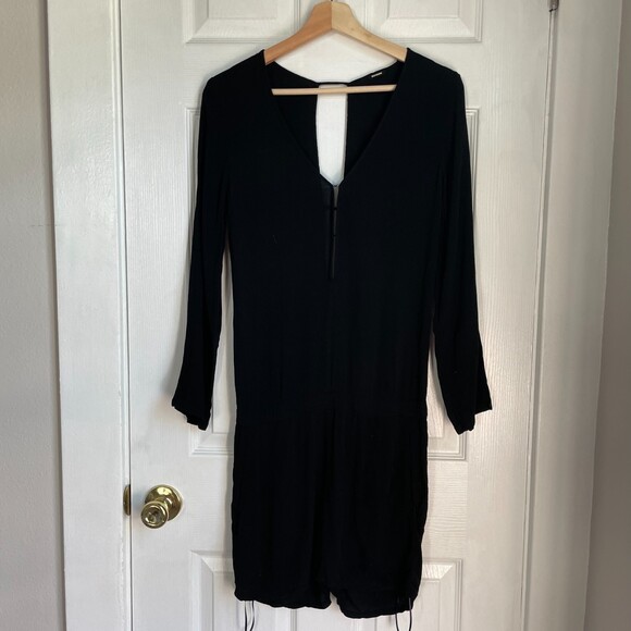 Monrow black long sleeve romper jumpsuit - Picture 1 of 8